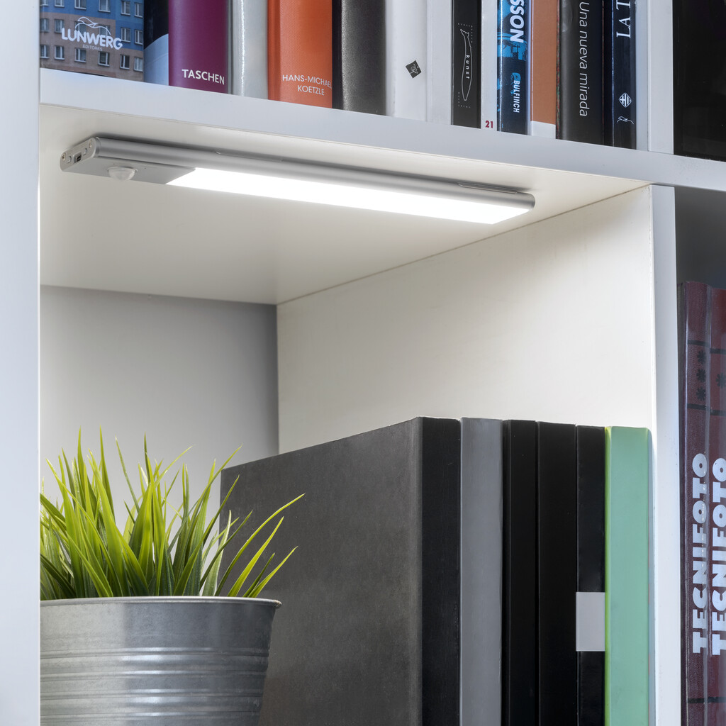 Aplique LED recargable por USB Kaus con sensor de movimiento, L600mm, Plástico y Aluminio, Anodizado mate-6