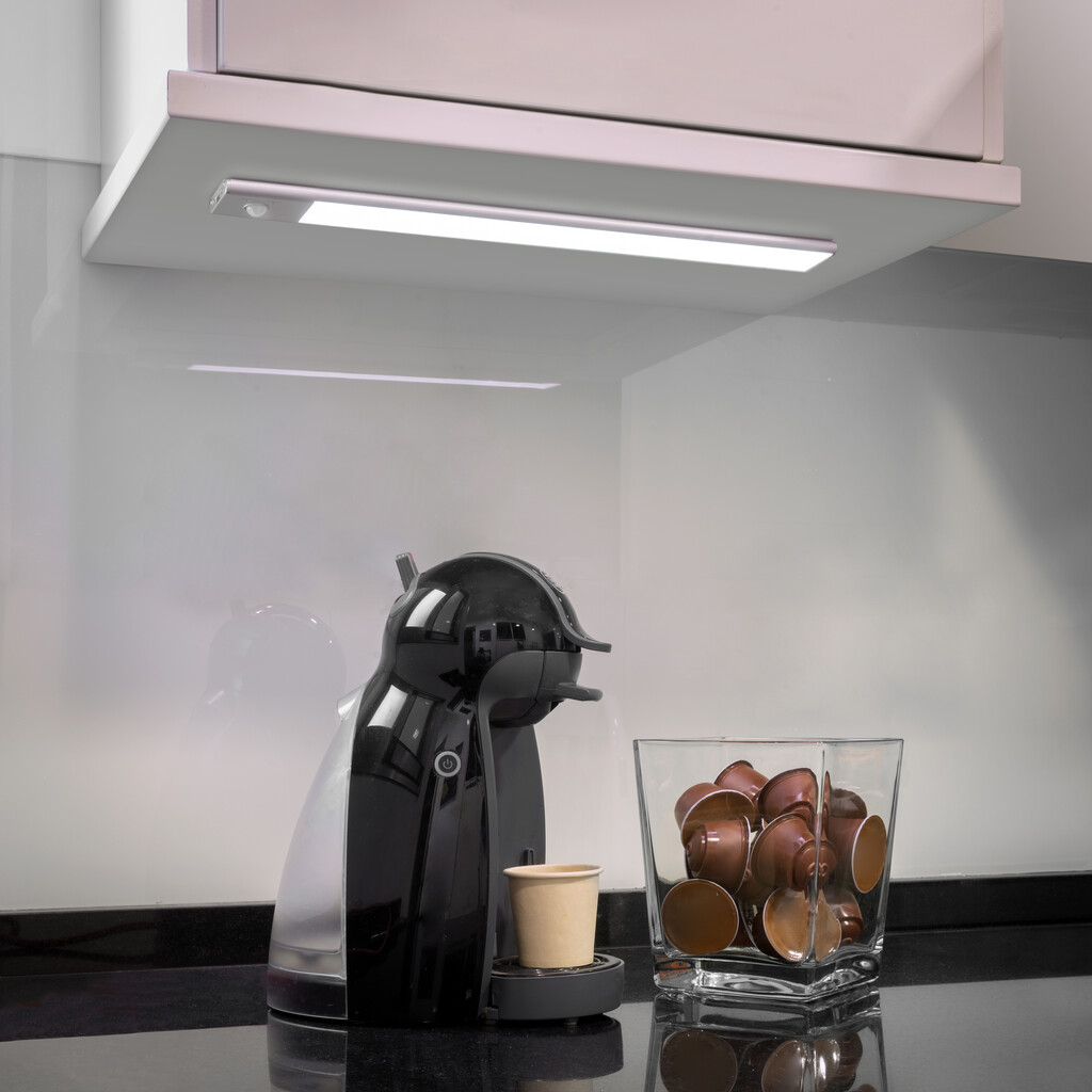 Aplique LED recargable por USB Kaus con sensor de movimiento, L600mm, Plástico y Aluminio, Anodizado mate-7