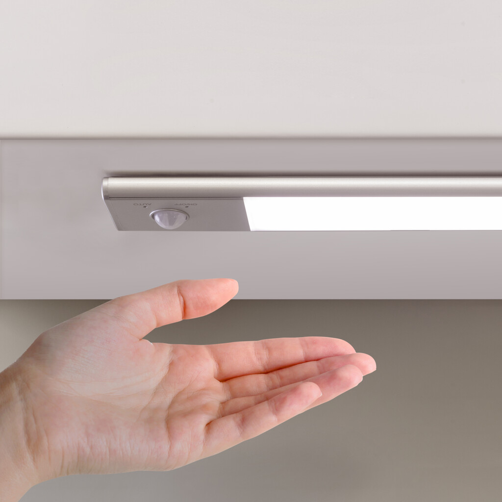 Aplique LED recargable por USB Kaus con sensor de movimiento, L600mm, Plástico y Aluminio, Anodizado mate-11