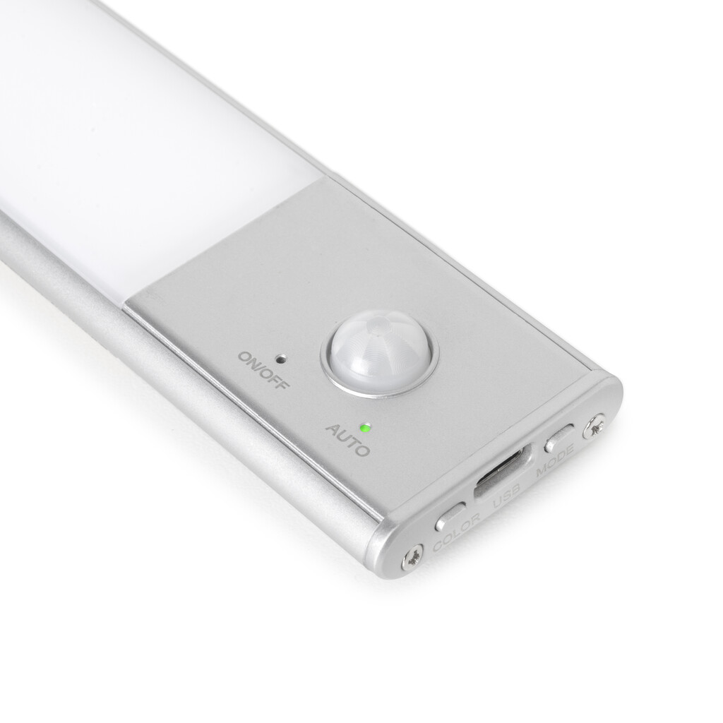 Aplique LED recargable por USB Kaus con sensor de movimiento, L600mm, Plástico y Aluminio, Anodizado mate-12