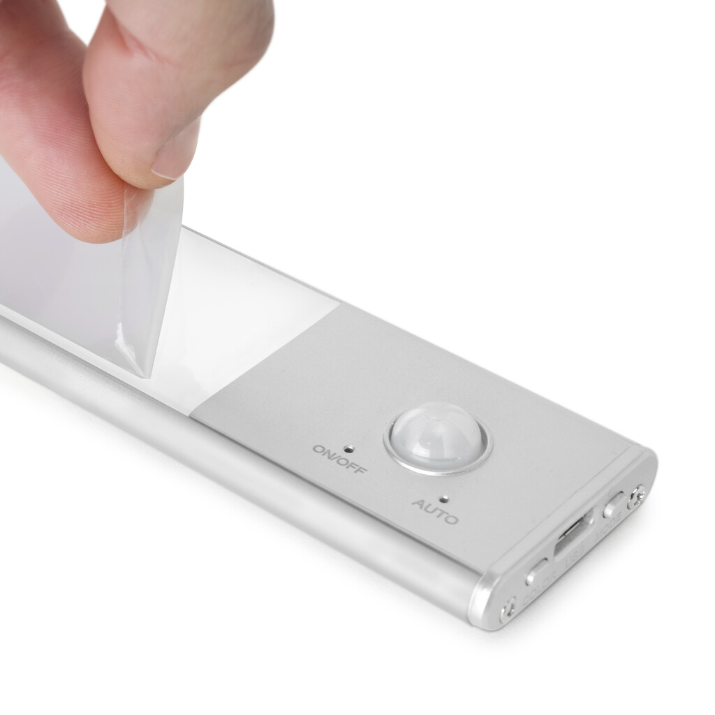 Aplique LED recargable por USB Kaus con sensor de movimiento, L600mm, Plástico y Aluminio, Anodizado mate-13