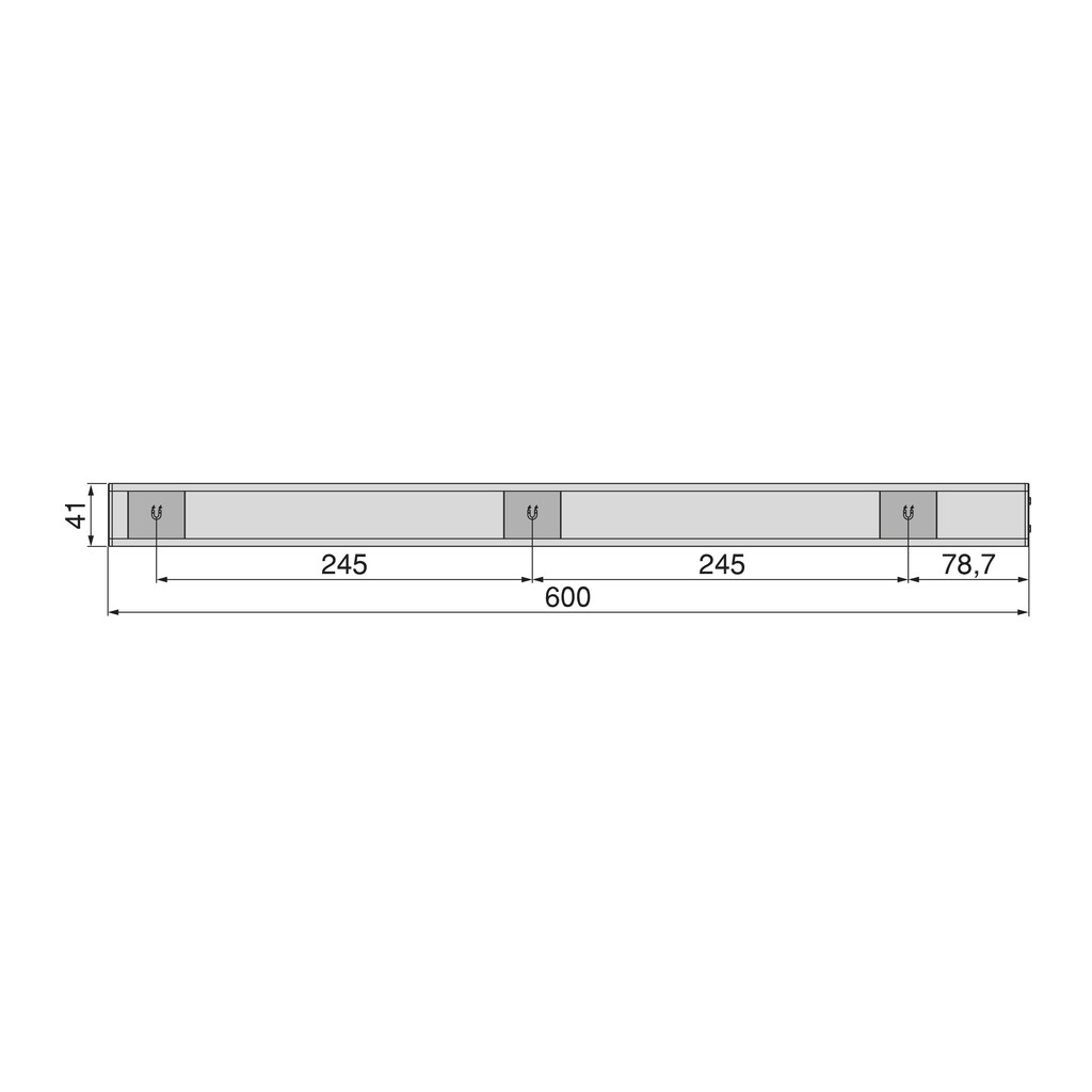 Aplique LED recargable por USB Kaus con sensor de movimiento, L600mm, Plástico y Aluminio, Anodizado mate-2
