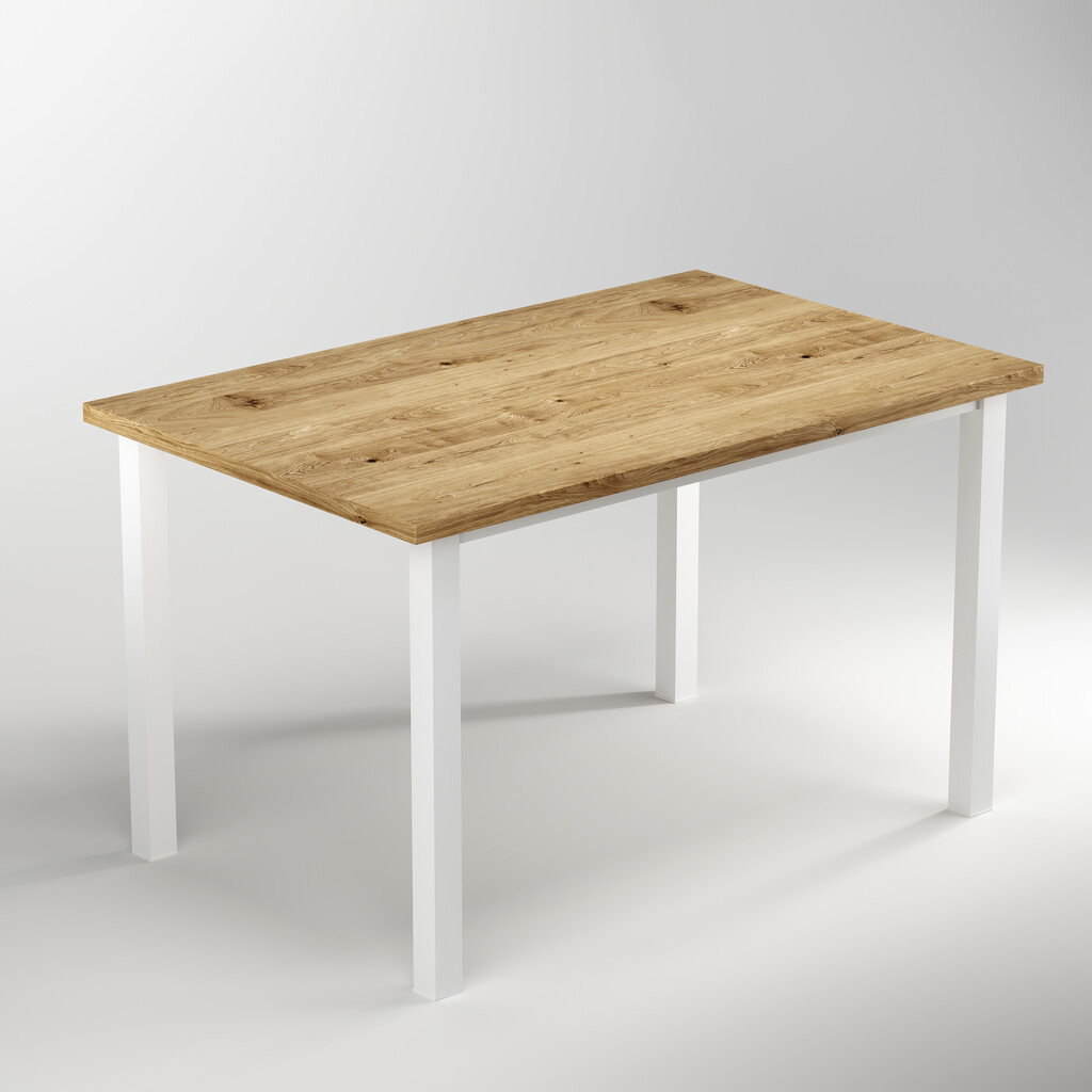 Pieds carrés et cadre de table, 50x50mm, 1150x750mm, Acier, Peint en blanc-5