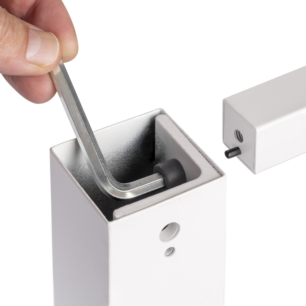 Pieds carrés et cadre de table, 50x50mm, 1150x750mm, Acier, Peint en blanc-7