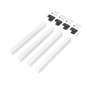 Lot of 4 square legs for table, 50x50mm, Steel, White painted product photo