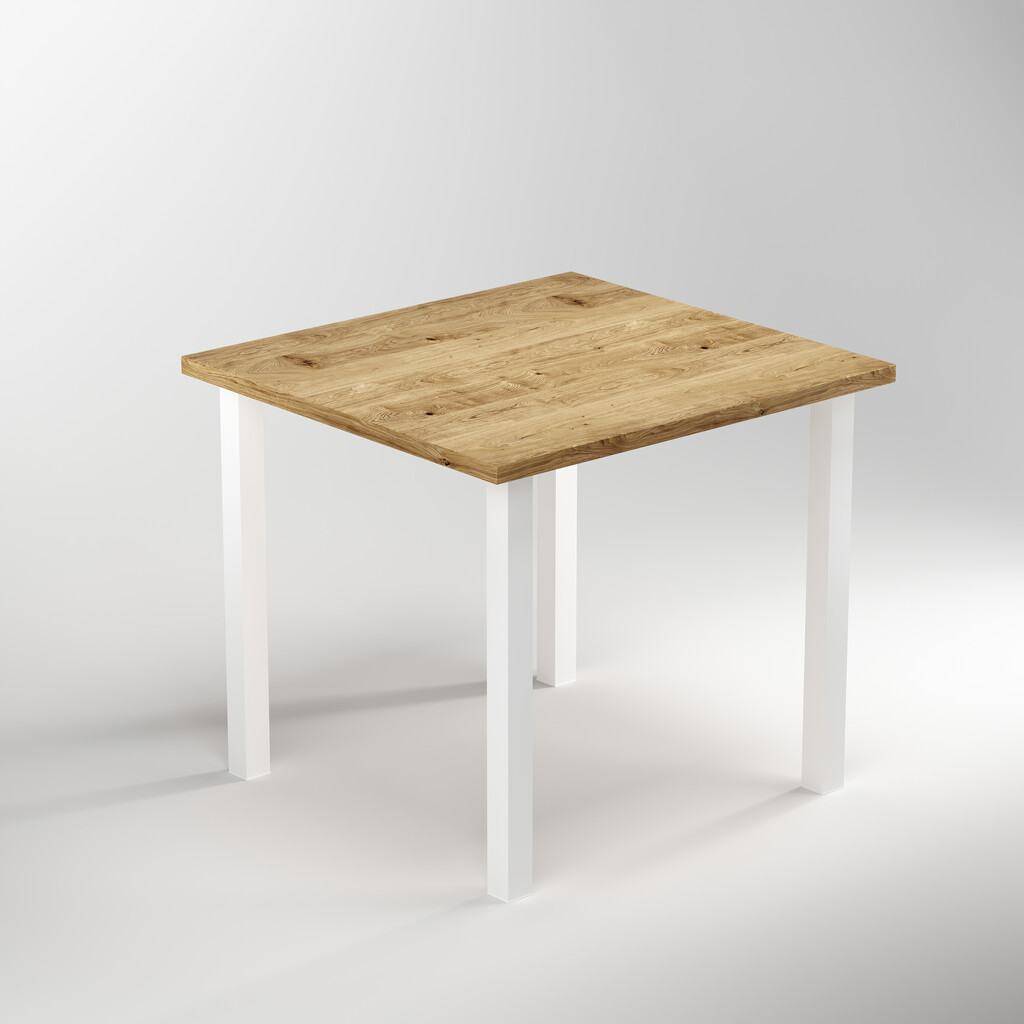 Lot of 4 square legs for table, 50x50mm, Steel, White painted-4