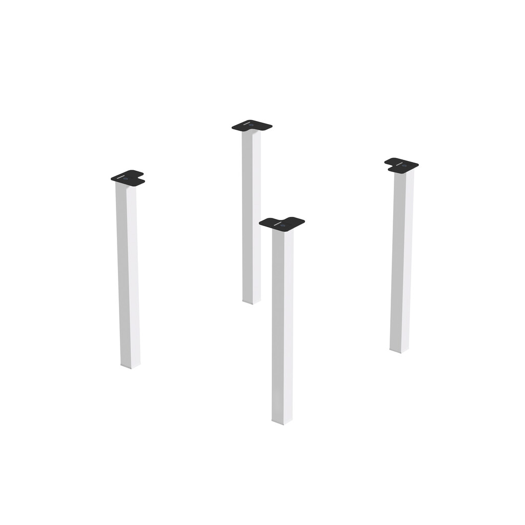 Lot of 4 square legs for table, 50x50mm, Steel, White painted-5