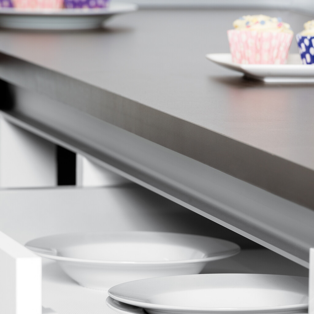 Kit de 2 profils supérieurs Gola pour meubles de cuisine, longueur 2,35m, avec accessoires, Aluminium, Peint en noir-4