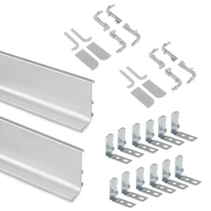 Kit of 2 Gola Upper profiles for kitchen furniture, length 2.35m, with fittings, Aluminium, Matt anodised product photo