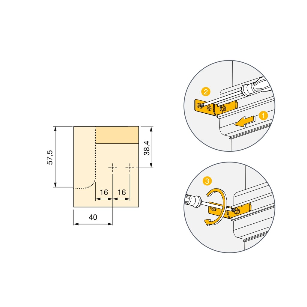 Lot mit 2 AufLotProfile Gola für Küchenmöbel, Länge 2,35 m, mit Zubehör, Aluminium, matt eloxiert-3