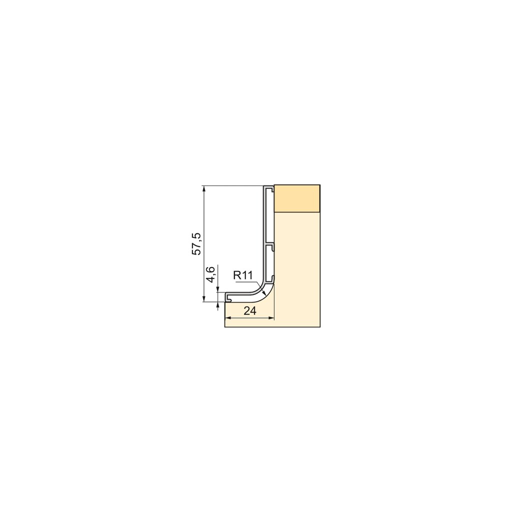 Lot mit 2 AufLotProfile Gola für Küchenmöbel, Länge 2,35 m, mit Zubehör, Aluminium, matt eloxiert-2