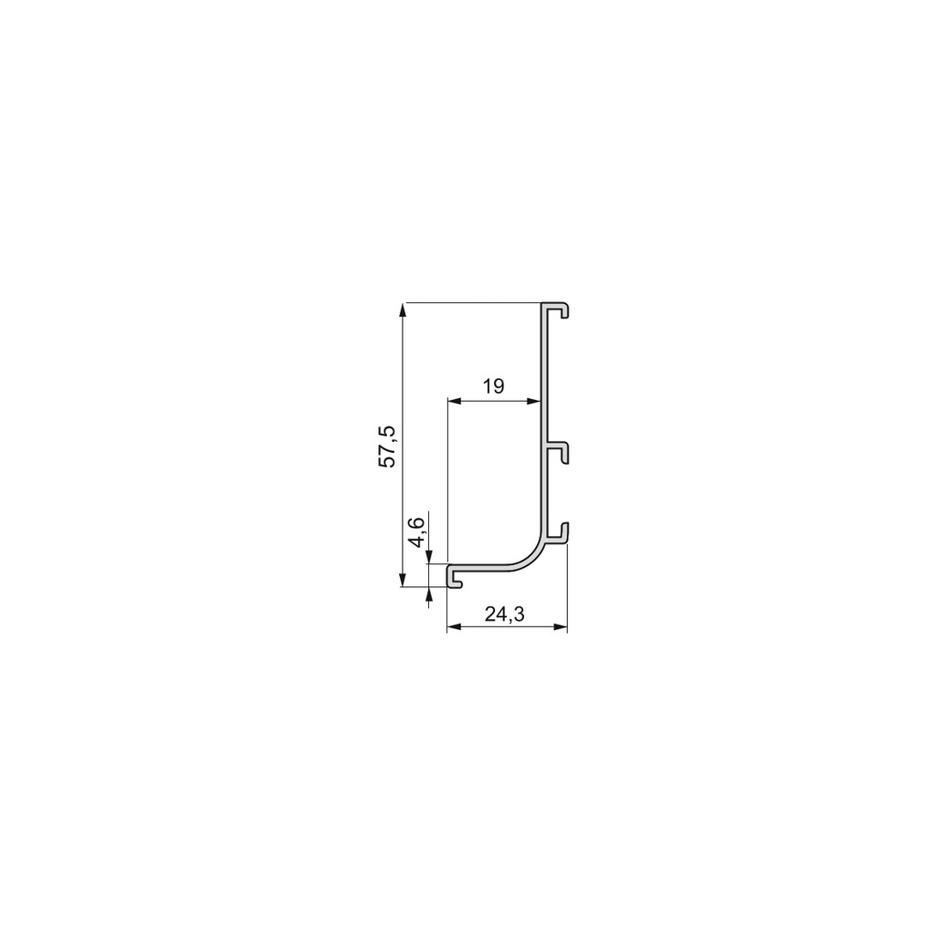 Lot mit 2 AufLotProfile Gola für Küchenmöbel, Länge 2,35 m, mit Zubehör, Aluminium, matt eloxiert-1