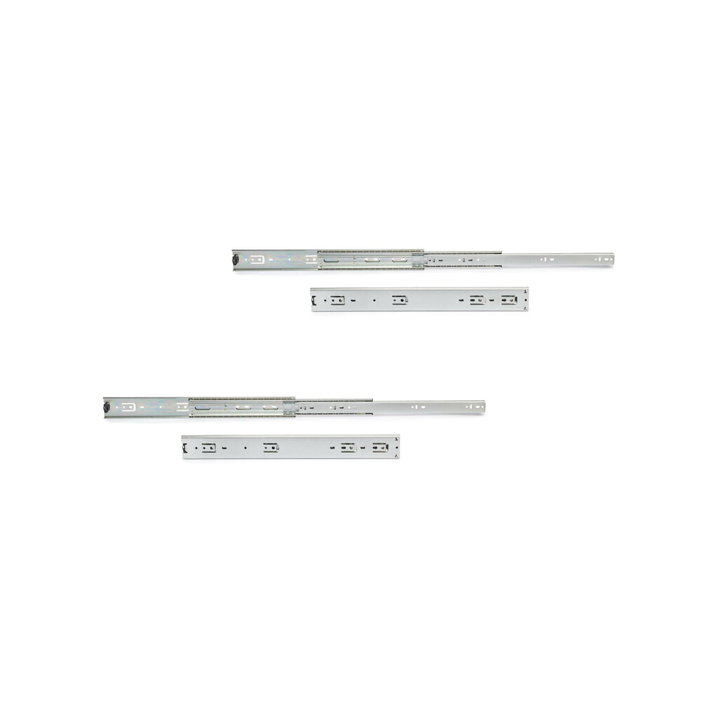 Lote de 2 juegos de guías de bolas para cajones de gran carga, extracción total, altura 51mm, profundidad 600mm, Acero, Cincado-Primary