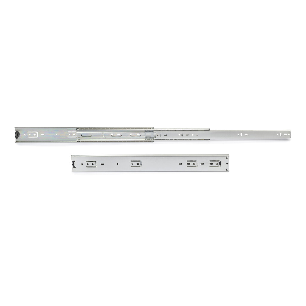 Lote de 2 juegos de guías de bolas para cajones de gran carga, extracción total, altura 51mm, profundidad 600mm, Acero, Cincado-5