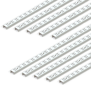 Lot of 10 Jagmet Double Groove Wall Mount Profiles with 32mm pitch, length 2064mm, Steel, White painted product photo