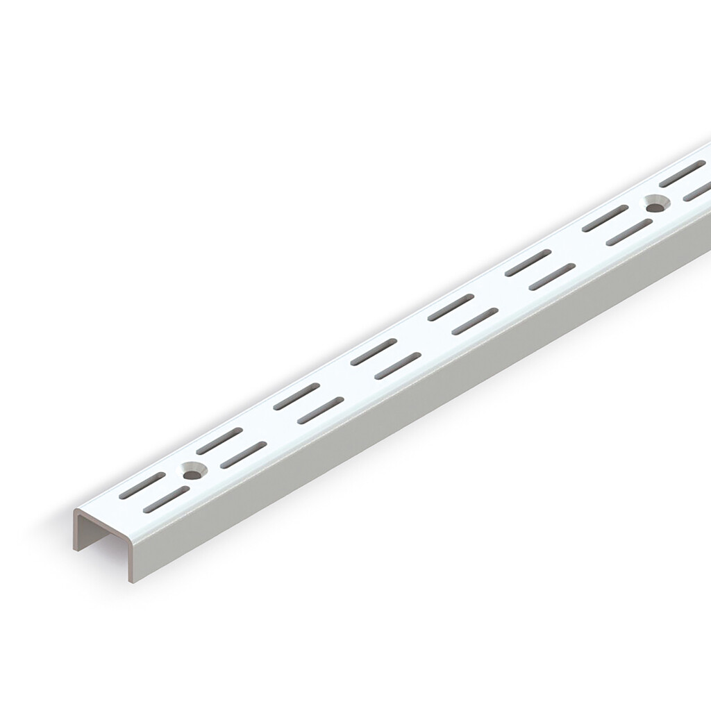 Lot of 10 Jagmet Double Groove Wall Mount Profiles with 32mm pitch, length 2229mm, Steel, White painted-2