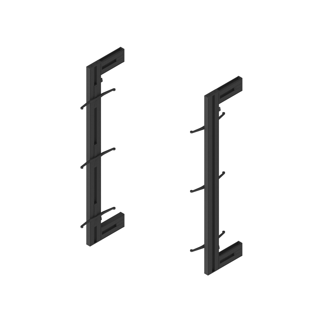 Kit of Zero modular frame with fittings for wall fixing assembly, Aluminium and Zamak, Textured Black painted-9