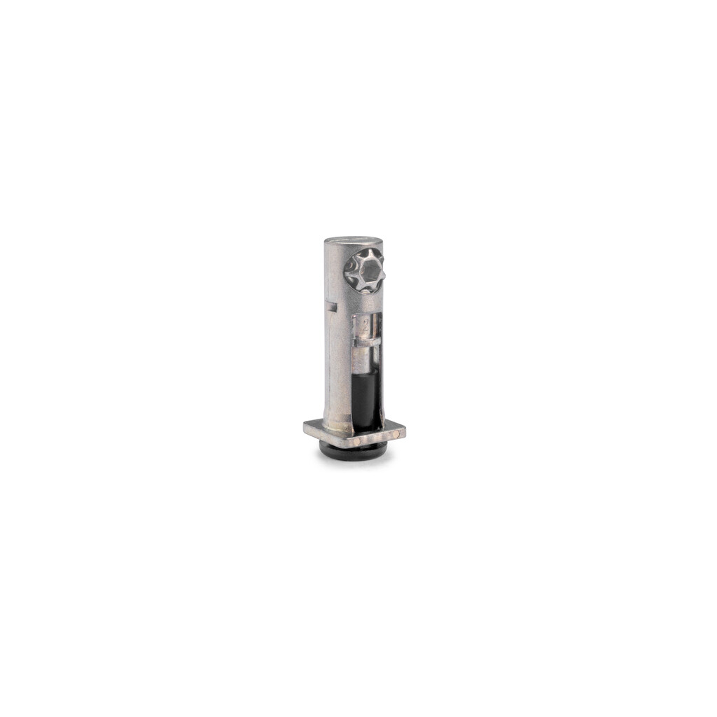 Ledown leveler for furniture, diameter 12mm, A 38mm, Steel and Plastic and Zamak, Zinc plated-Primary