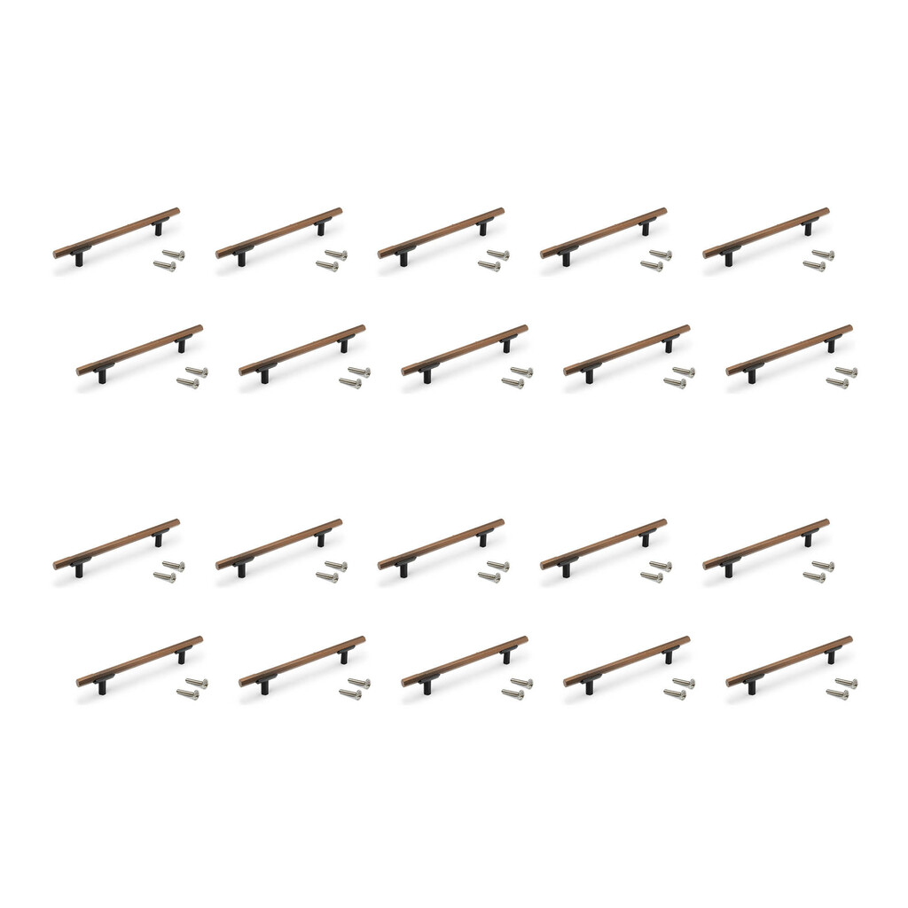 Lote de 20 tiradores para mueble Riad, L168mm, intereje 128mm, Aluminio, Bronce-Primary