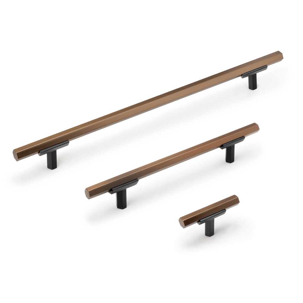 Lote de 20 tiradores para mueble Riad, L168mm, intereje 128mm, Aluminio, Bronce-14