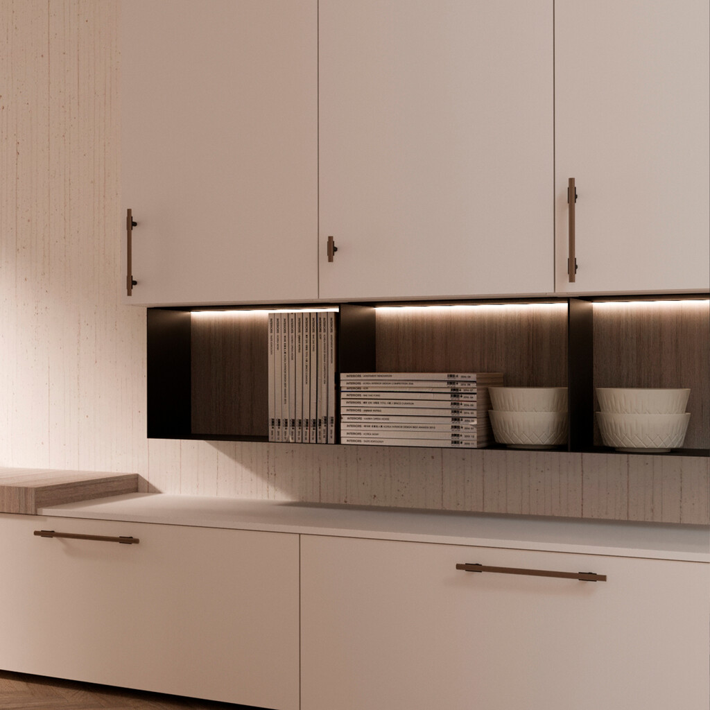 Lote de 20 tiradores para mueble Riad, L168mm, intereje 128mm, Aluminio, Bronce-8