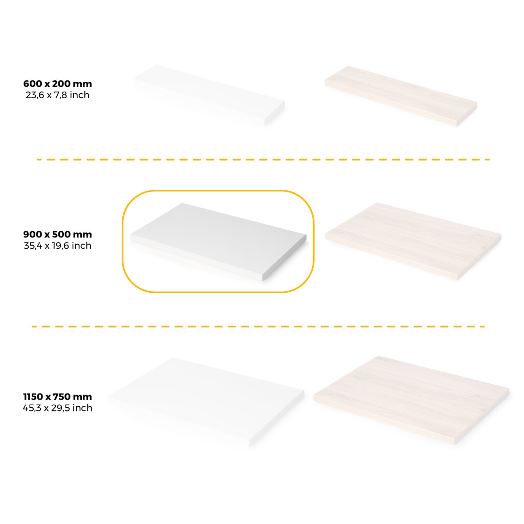 Table tops, 900x500, White painted, Wood-9