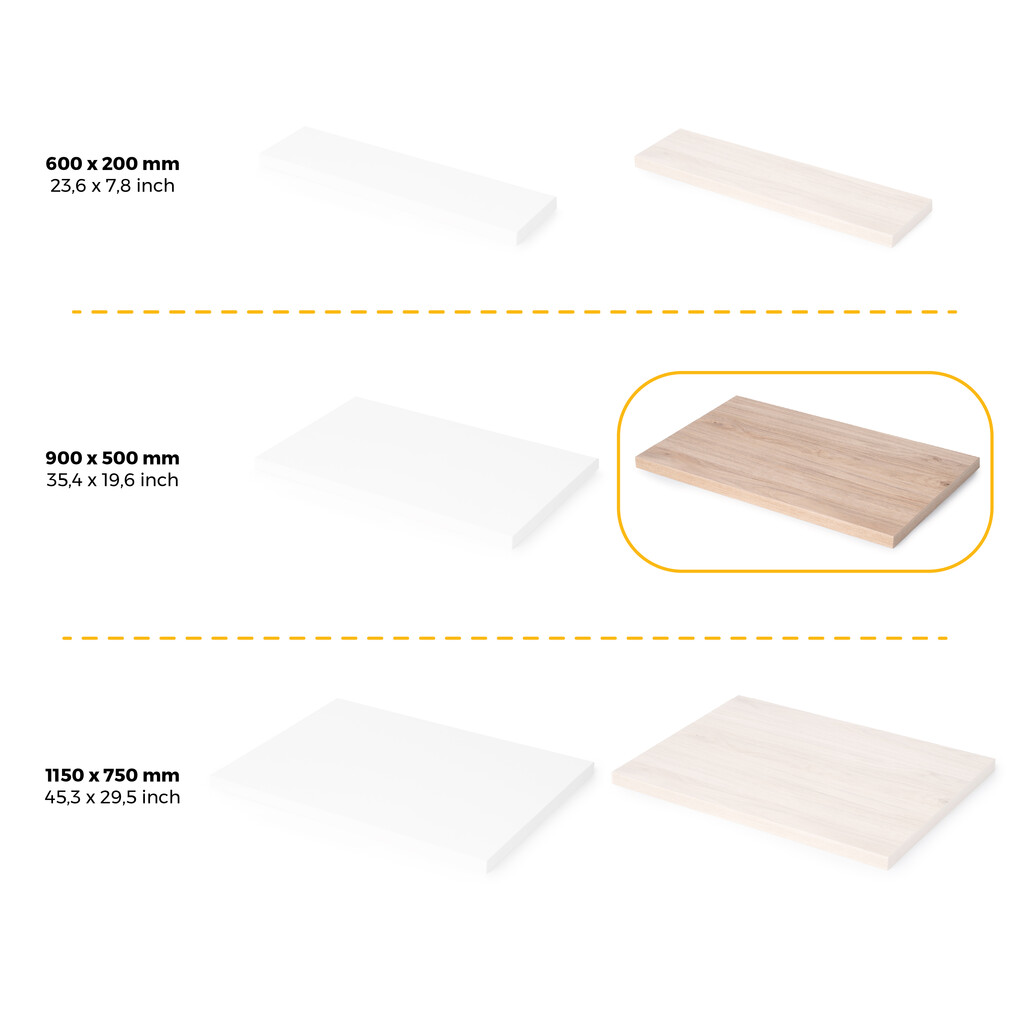 Plateaux de table, 900x500, Finition chêne, Bois-12