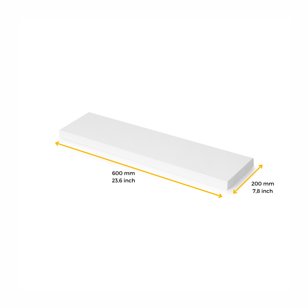 Table shelf shelves, 600x200, White painted, Wood-2