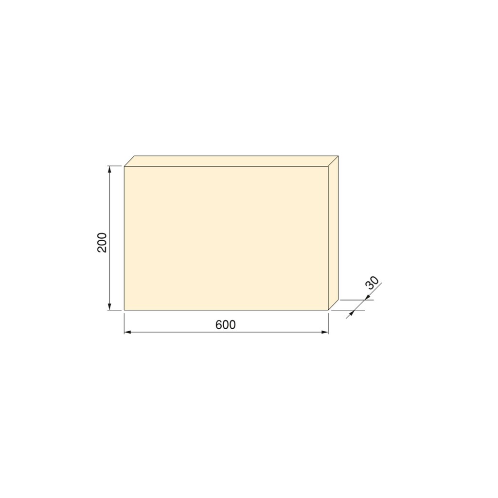 Tablero para baldas de estante, 600x200mm, espesor 30mm, Madera, Efecto roble-1