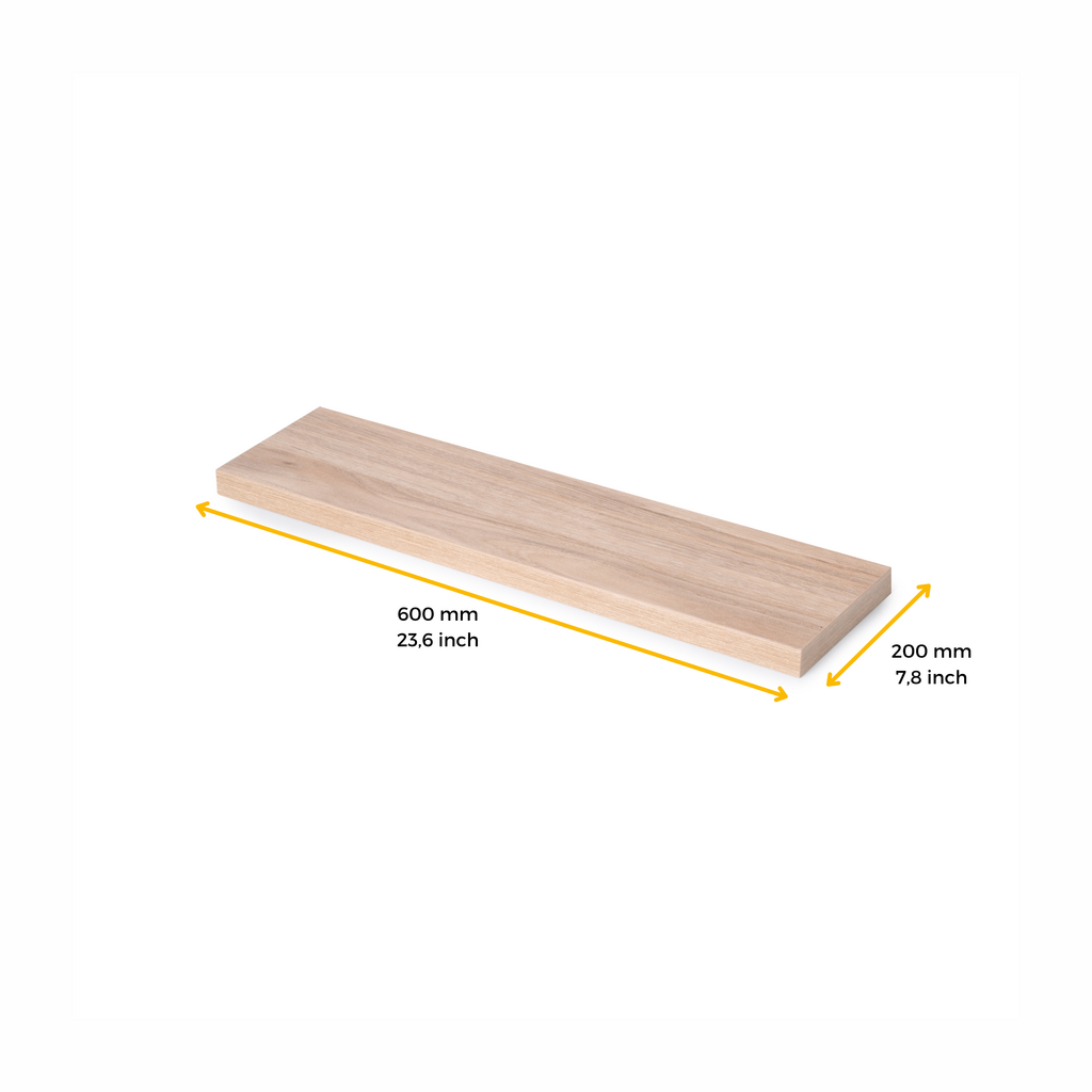 Tablero para baldas de estante, 600x200mm, espesor 30mm, Madera, Efecto roble-2