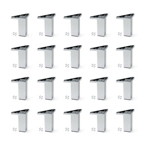 Lot of 20 Alumix 1 furniture feet, height 100mm, Plastic, Metallic Grey product photo