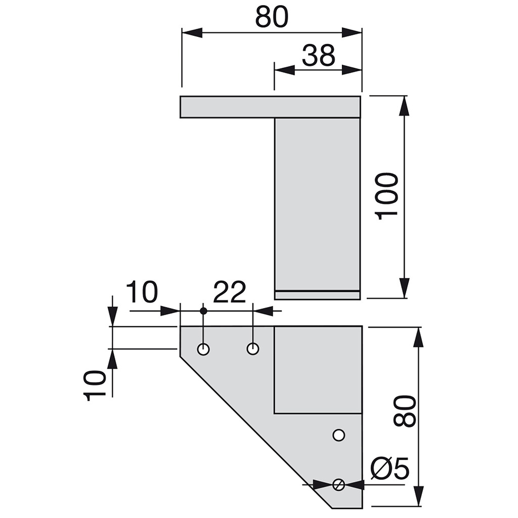 Lot von 20 Möbelfüße Alumix 1, Höhe 100mm, Kunststoff, Metallic Grau-1