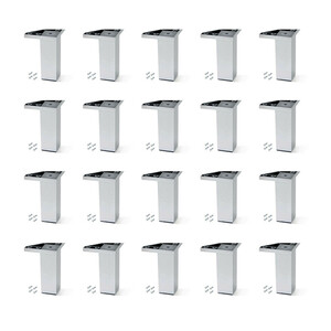 Lot of 20 Alumix 1 furniture feet, height 80mm, Plastic, Metallic Grey product photo