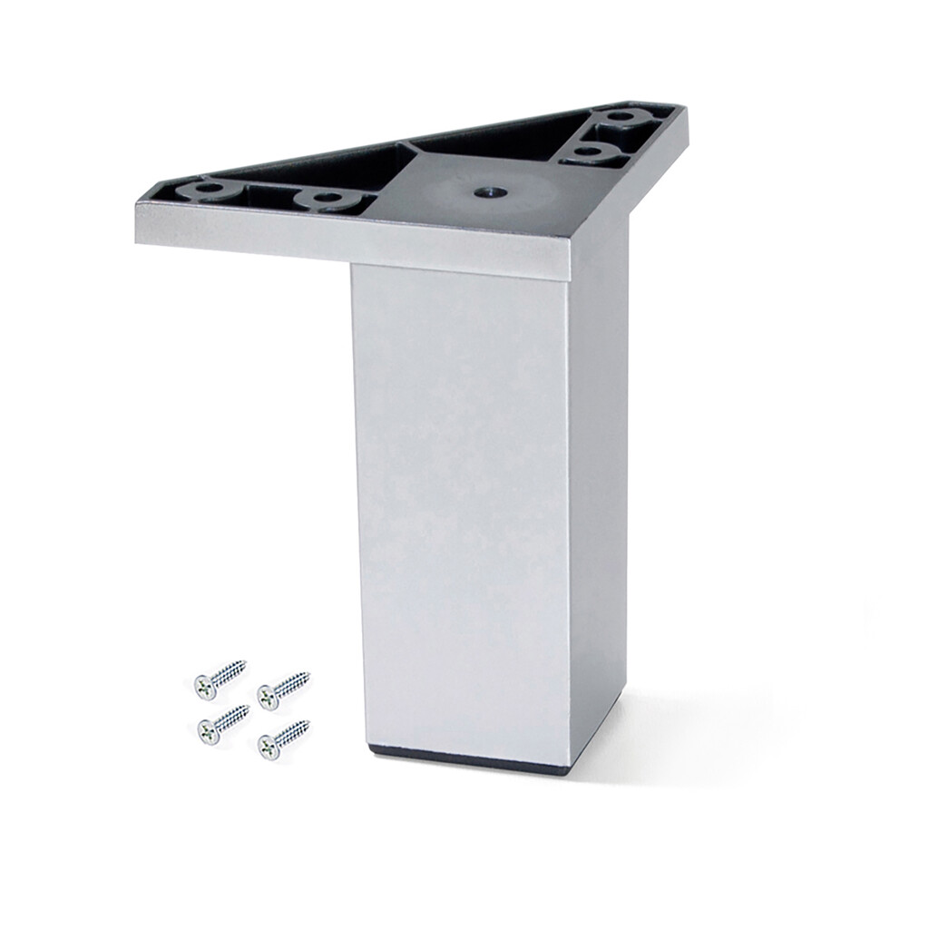 Lot von 20 Möbelfüße Alumix 1, Höhe 80mm, Kunststoff, Metallic Grau-3