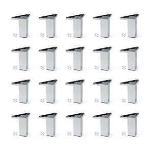 Lot of 20 Alumix 1 furniture feet, height 100mm, Plastic, Chrome plated product photo