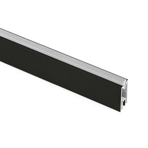 Barre d'armoire rectangulaire Luxe, longueur 2.35m, Aluminium, Peint en noir texturé photo du produit