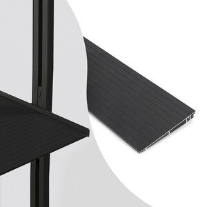 Profile to make aluminium shelves for the modular structure Zero, 2.160 mm, Textured black painted, Aluminium product photo