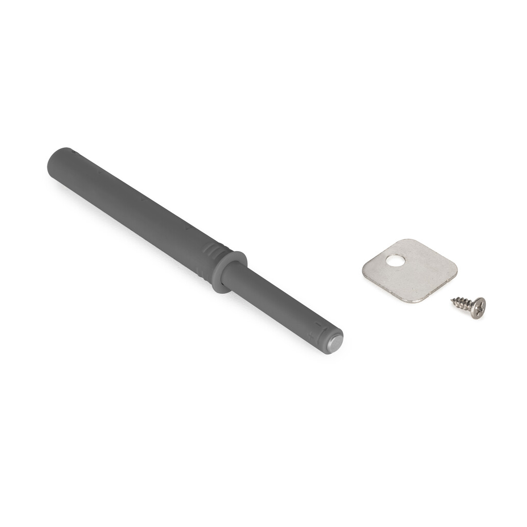 Magnet-Druckverschluss Push Lite, zum Einpressen im Bohrloch, verstellbar,Länge 70mm, 2,5kg, Kunststoff, Anthrazitgrau-Primary