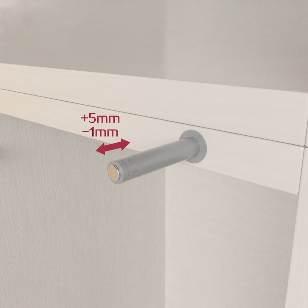 Magnet-Druckverschluss Push Lite, zum Einpressen im Bohrloch, verstellbar,Länge 70mm, 2,5kg, Kunststoff, Anthrazitgrau-9