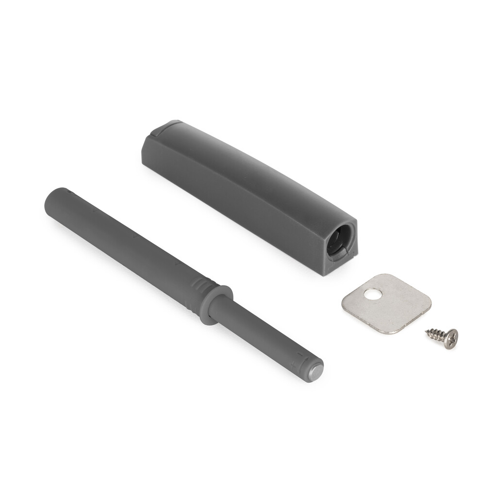 Druckverschluss Push Lite zum Schrauben, verstellbar, Länge 80mm, Magnetisch 2,5kg, Kunststoff, Anthrazitgrau-Primary