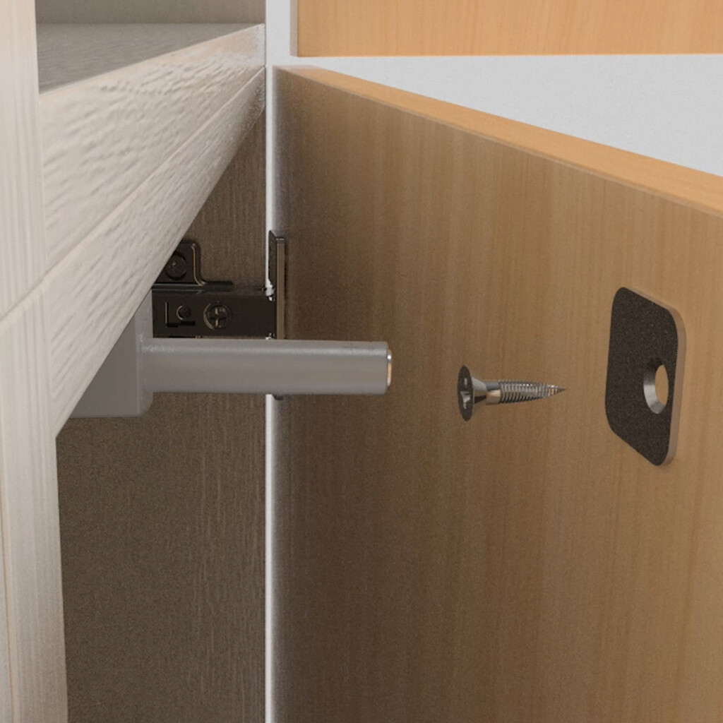 Druckverschluss Push Lite zum Schrauben, verstellbar, Länge 80mm, Magnetisch 2,5kg, Kunststoff, Anthrazitgrau-6