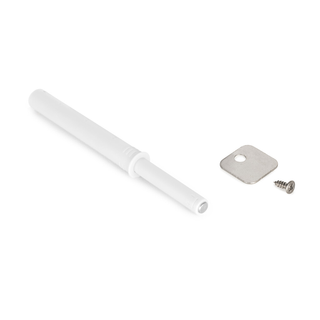 ferme-porte à enfoncer sur le meuble avec régulage Push Lite, longueur 70mm, Magnétique 2.5kg, Plastique, Blanc-Primary