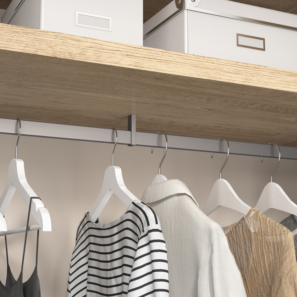 Zentrale Halterung für Schrankstange Luxe, Zamak, Bemalte Steinfarbe-3