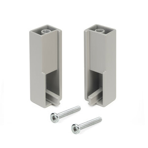 Pair of Luxe Wardrobe Rail Supports Pair, Zamak, Painted stone grey,Pair of product photo