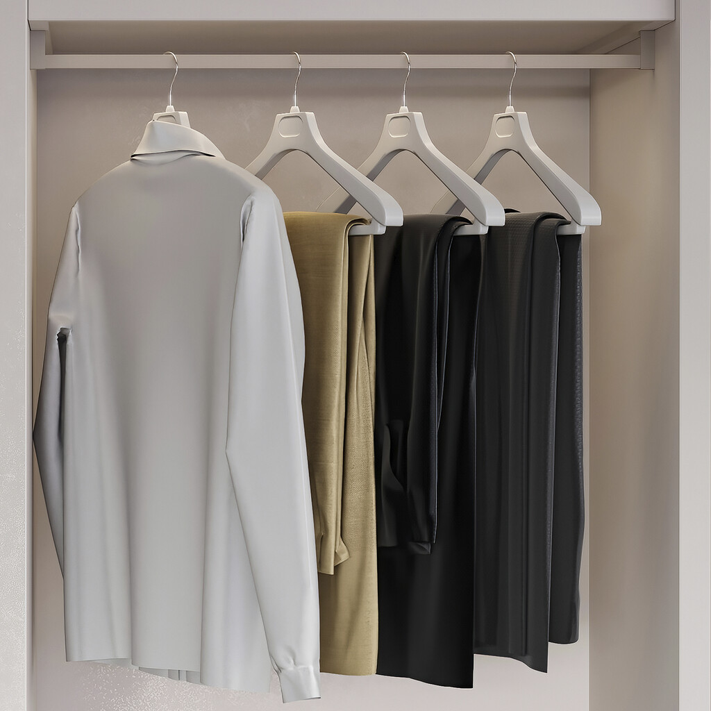 Pair of Luxe Wardrobe Rail Supports Pair, Zamak, Painted stone grey,Pair of-3