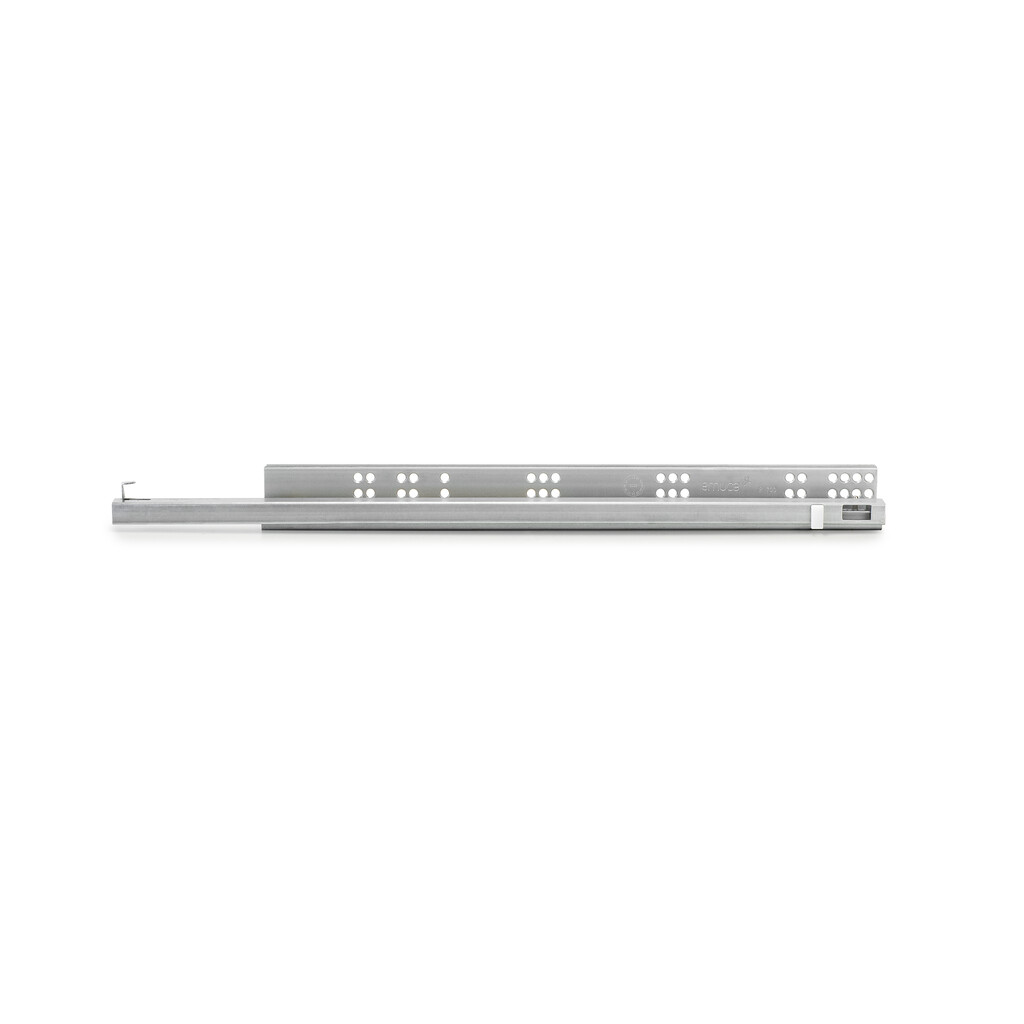 drawer slides Silver, partial-extension, with soft closing, depth 690mm, Right Hand, Steel, Zinc plated-Primary