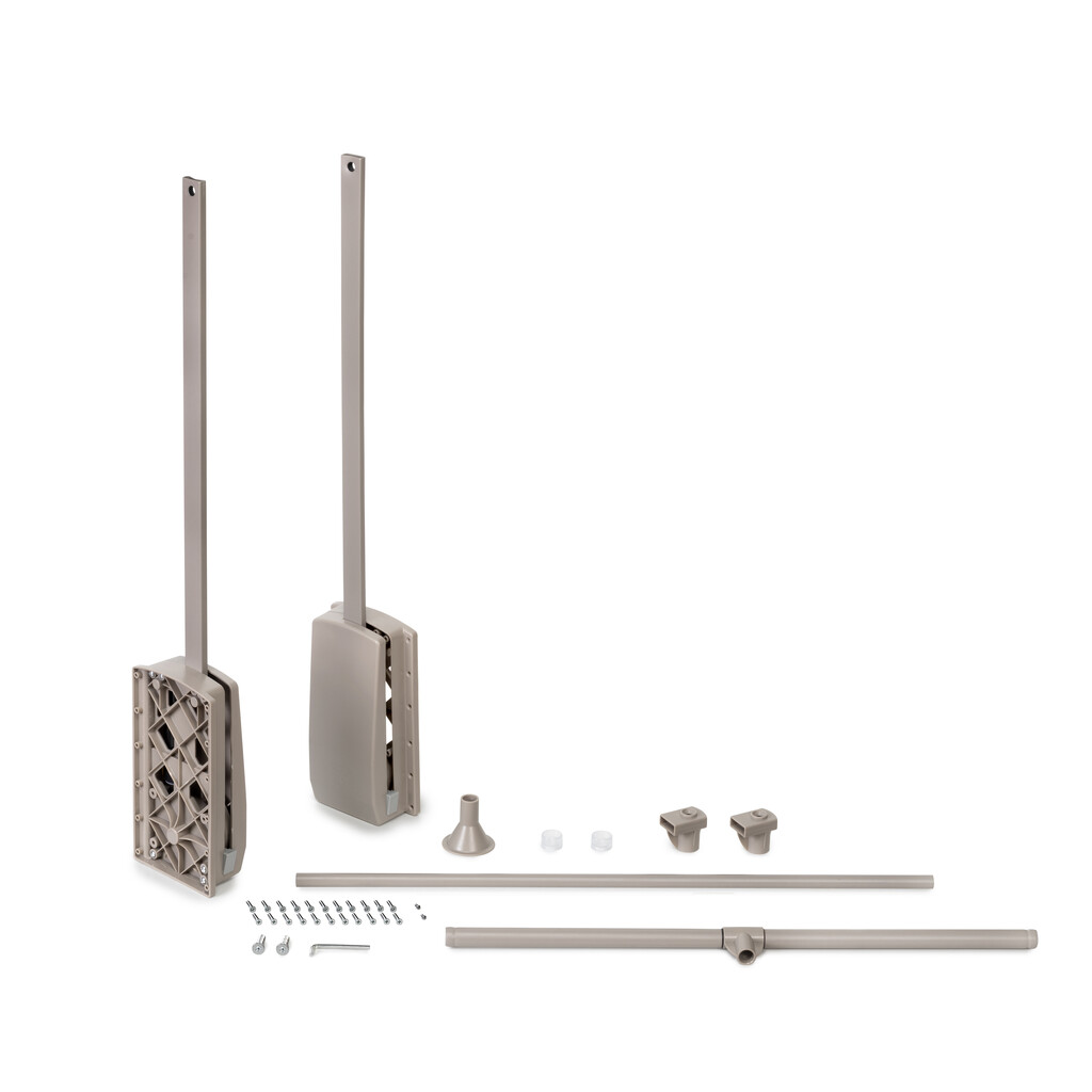 Hang pull down wardrobe rail lift, 830 - 1150, Painted stone grey, Steel and Plastic-7