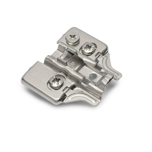 Kreuzmontageplatte X91/X92 mit vormontierten Schrauben und Spreizd&uuml;beln, Exzenterverstellung, Durchmesser 5x9.5mm, H&ouml;he 4, Stahl, Vernickelt Produktfoto