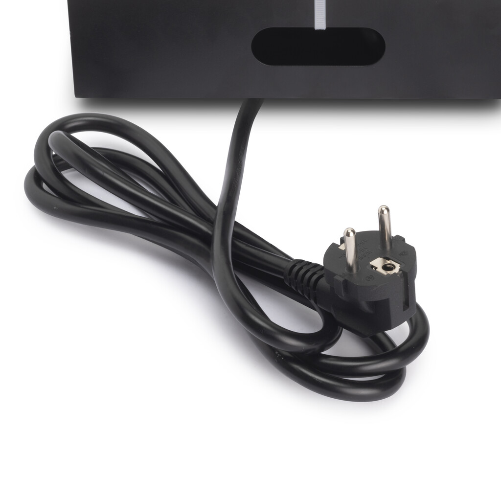 Multistecker Atom 26, 225x111mm, 2 Schuko-Stecker, 1 USB Typ A, 1 USB Typ C, 1 RJ45, 1 HDMI, Zamak-Stahl-Kunststoff, Schwarz-7