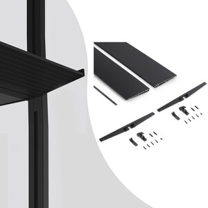 Hardware kit to make an aluminium shelf for the Zero modular structure, Textured black painted, Steel and Zamak product photo